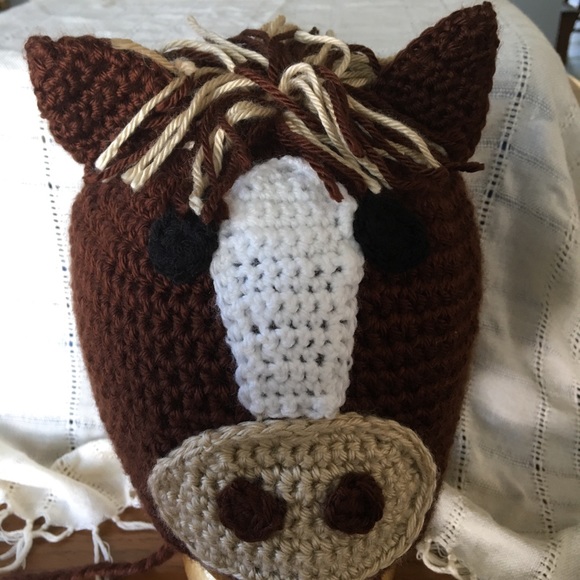 NWOT Crocheted Horse Hat - Picture 5 of 7
